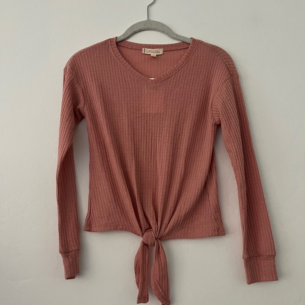 Walking On Sunshine Waffle Knit T-Shirt